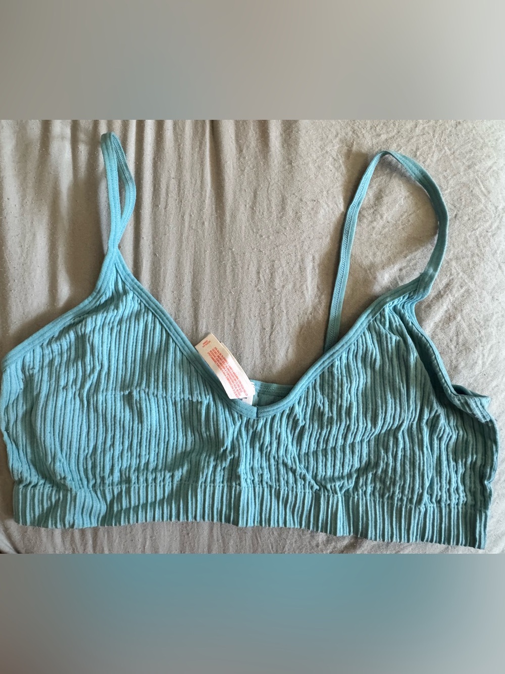 Colsie Ribbed Light Teal Bralette
